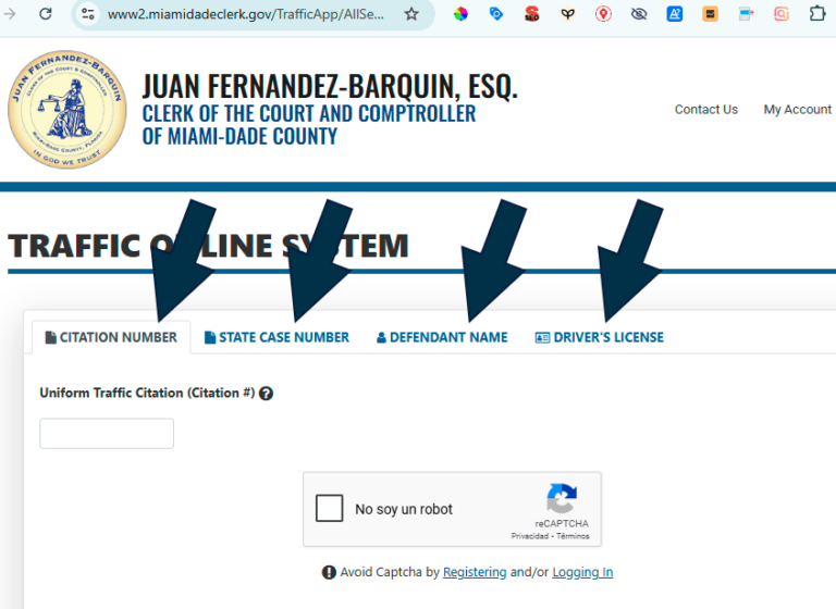 Miami Dade Clerk Of Courts Traffic Ticket Online